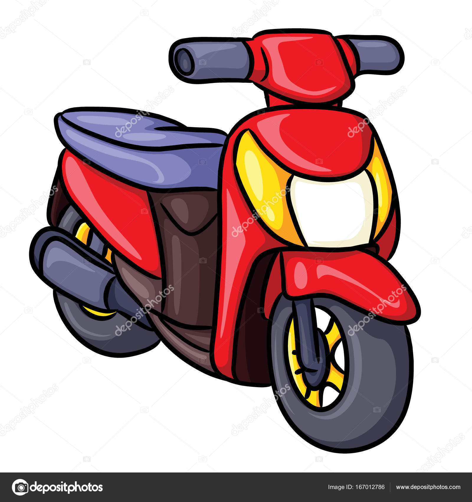 Motocicleta bonito desenhos animados imagem vetorial de rubynurbaidi©  167012786